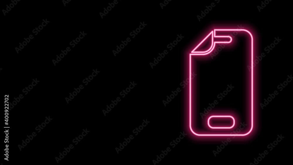 Glowing neon line Glass screen protector for smartphone icon isolated on black background. Protective film for glass. Transparent soft glass for mobile phone. 4K Video motion graphic animation Glowing neon line Glass screen protector for smartphone icon isolated on black background. Protective film for glass. Transparent soft glass for mobile phone. 4K Video motion graphic animation