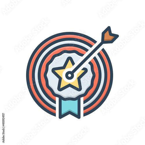 Color illustration icon for achievement