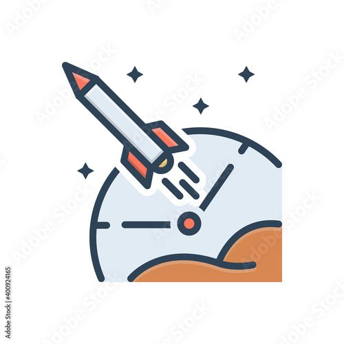 Color illustration icon for fast 