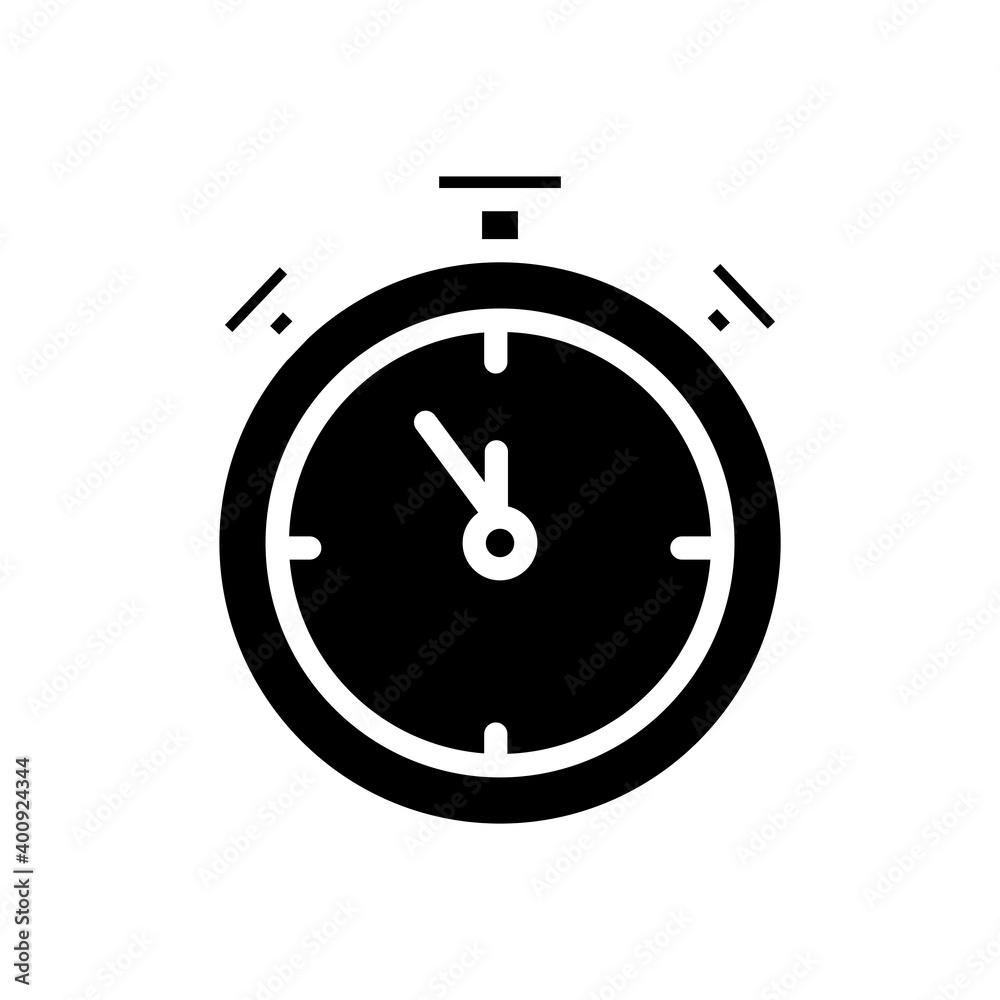 Clock glyph icon. on time symbol. simple design editable. Design template vector Clock glyph icon. on time symbol. simple design editable. Design template vector