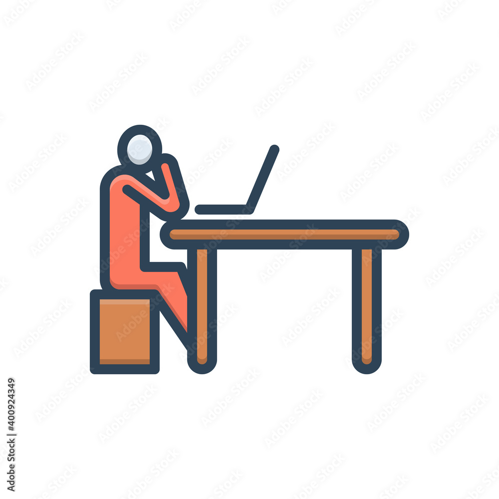 Fototapeta premium Color illustration icon for until