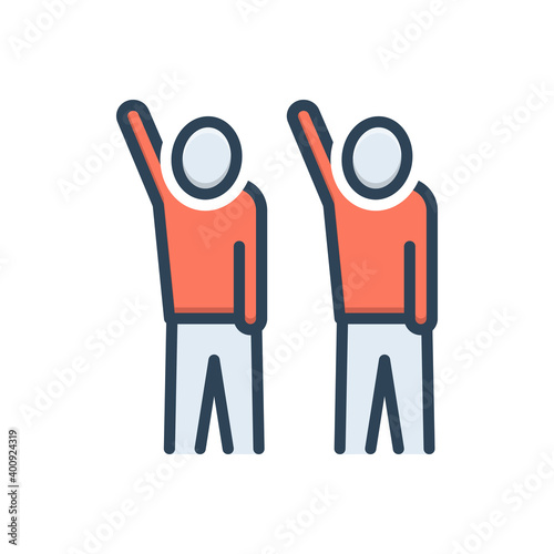 Color illustration icon for participate