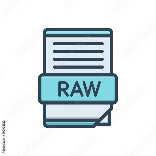 Color illustration icon for raw 
