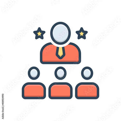Color illustration icon for leader 