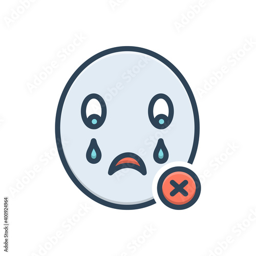 Color illustration icon for never 
