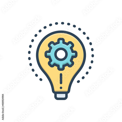 Color illustration icon for realize