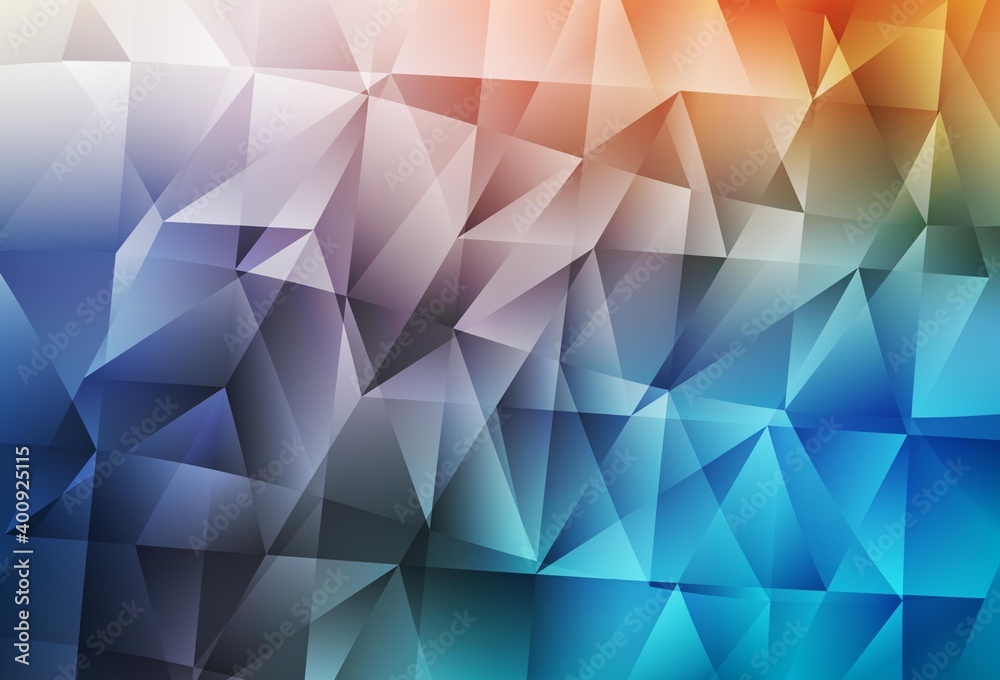 Light Blue, Yellow vector background with triangles.