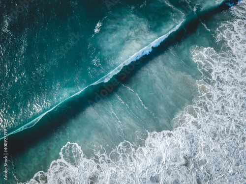 Aerial view of ocean waves