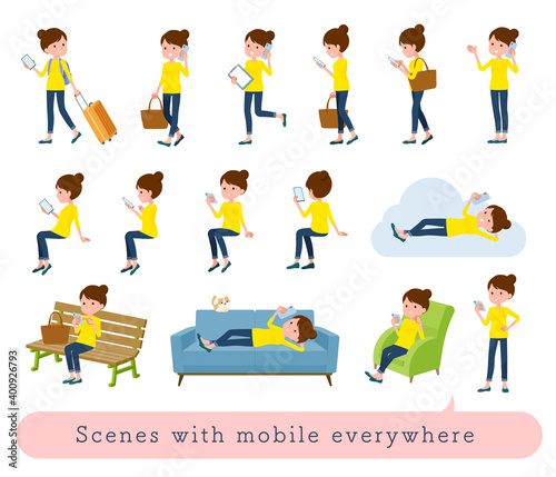 flat type Bun hair mom_Mobile everywhere