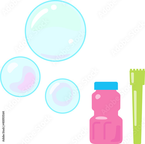 シャボン玉とシャボン液とストロー