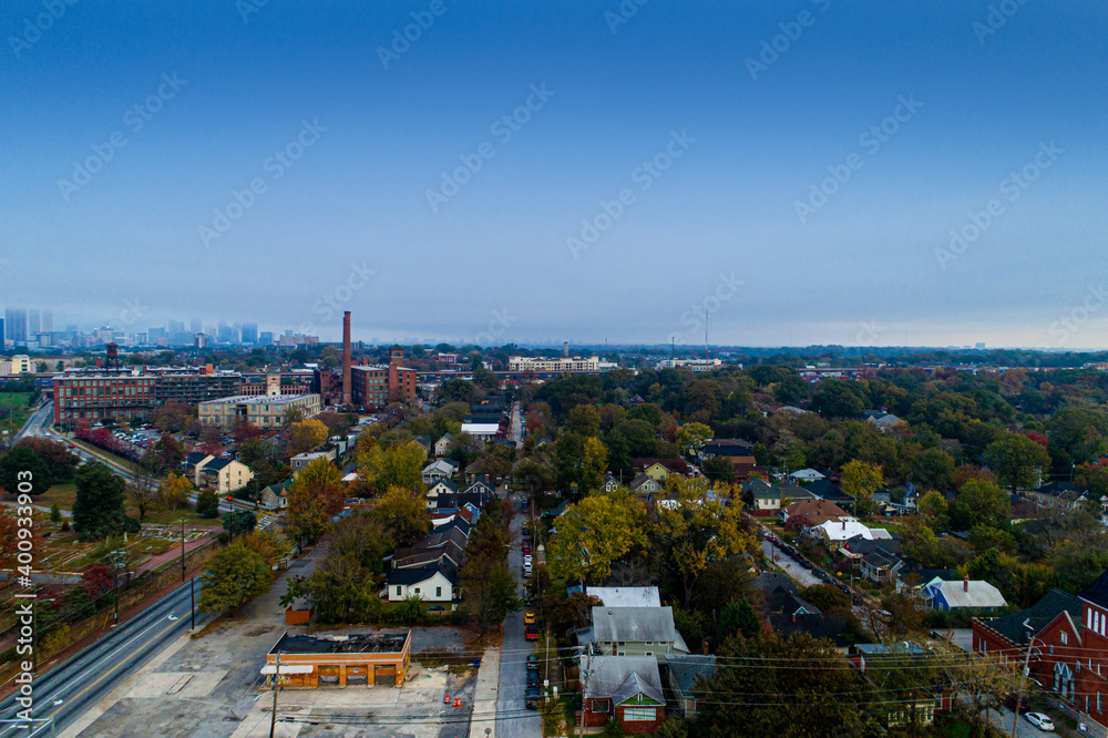 Cabbagetown/Grant Park/Oakland Cemetery Area - Atlanta, GA,  Aerial View