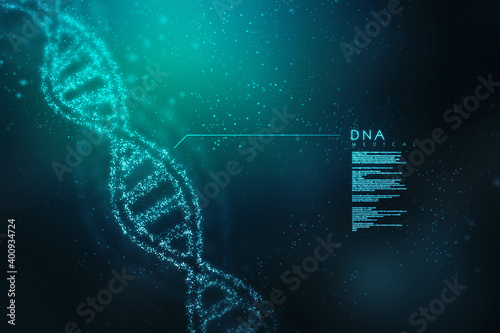 Abstract medical DNA on medical background