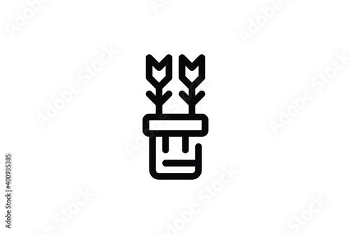 Viking Outline Icon - Quiver
