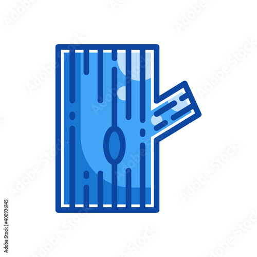 The wood icon in filled line style isolated on white background. EPS 10