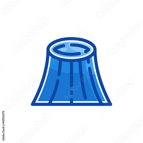 The wood icon in filled line style isolated on white background. EPS 10