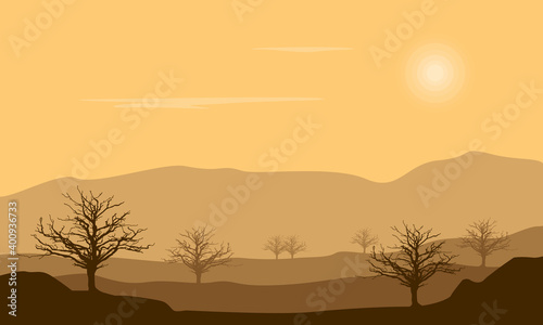 Scenery of cloud in the countryside at sunset. City vector