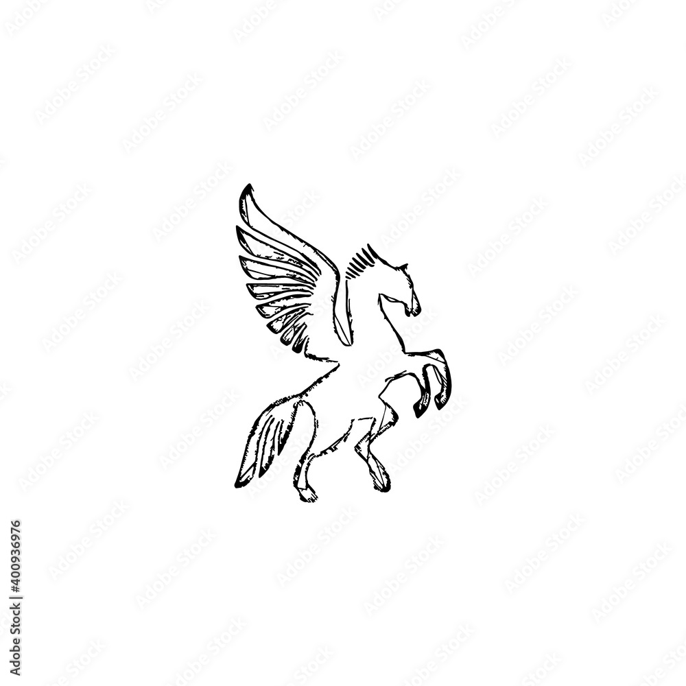 Obraz premium horse illustration logo icon di design with vintage style