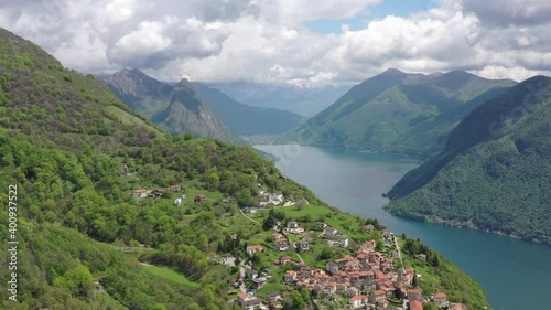 High Definition Aerial Video Flying Over Bre, Switzerland