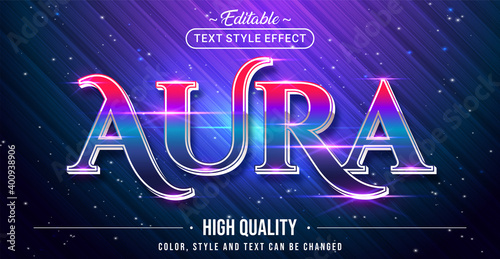Editable text style effect - Gradient Aura text style theme.