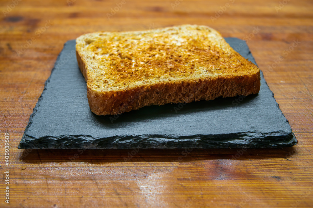a delicious fresh bread with herb cream for the breakfast