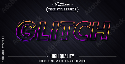 Editable text style effect - Lines Glitch text style theme.