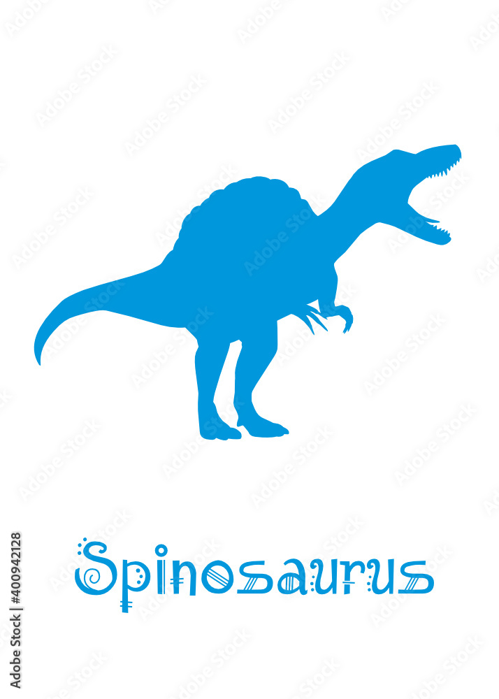 Spinosaurus Dinosaur Vector illustration silhouette. blue dinosaurs ...