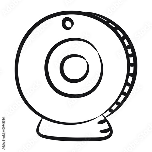 
Live communication device, doodle vector design of webcam icon.
