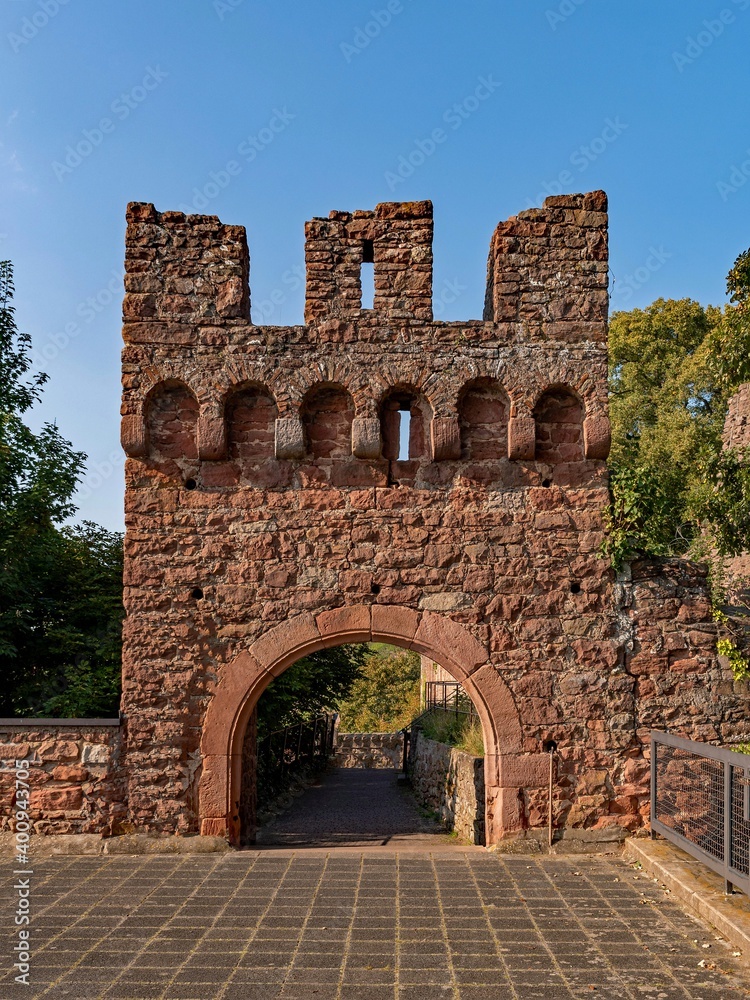 Ruine der Burg Clingenburg in Klingenberg in Unterfranken, Bayern, Deutschland 
