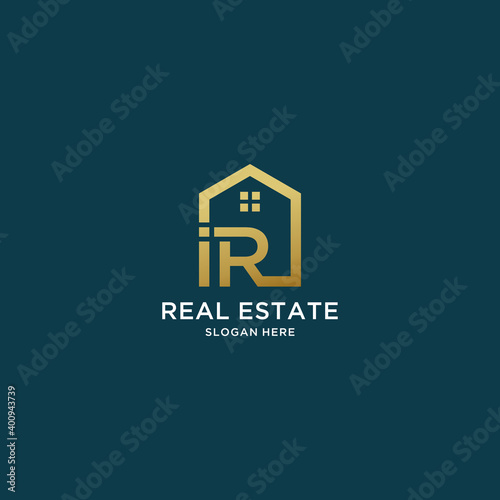 Letter ir home logo for real estate