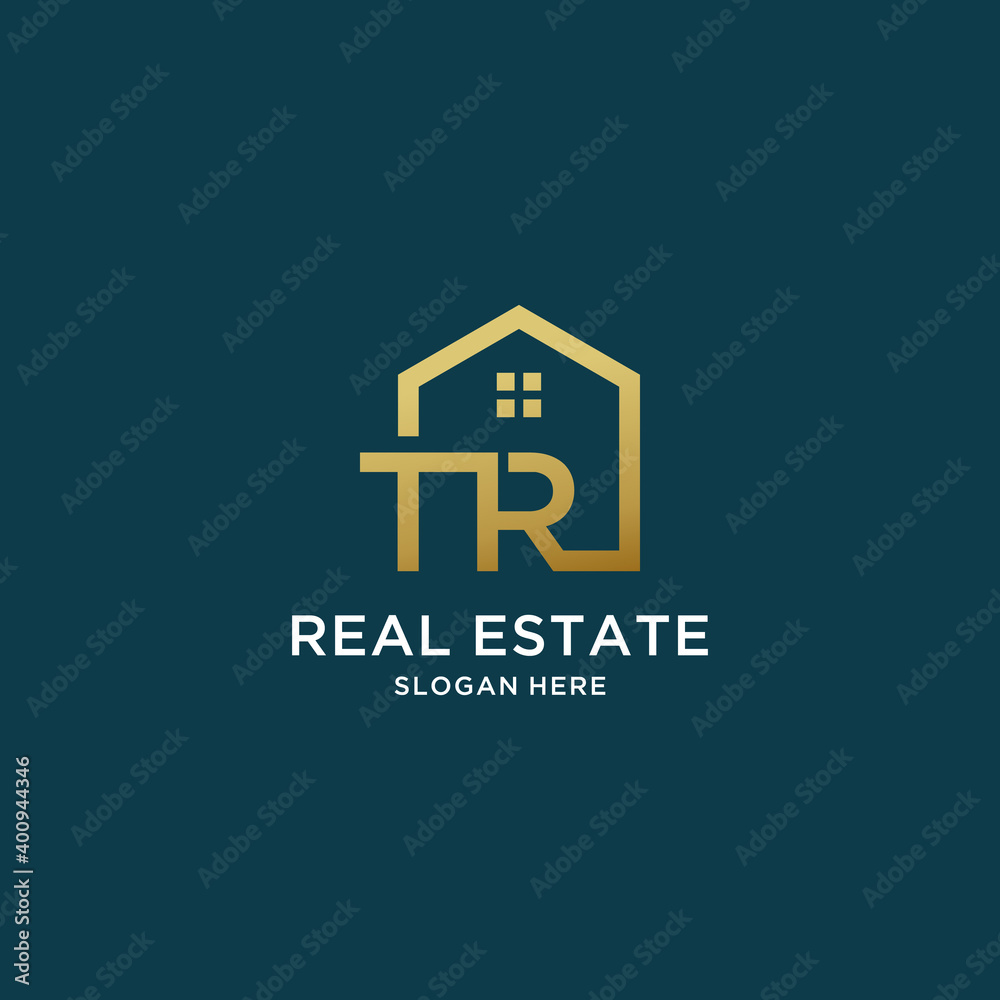 Letter tr home logo for real estate Letter tr home logo for real estate