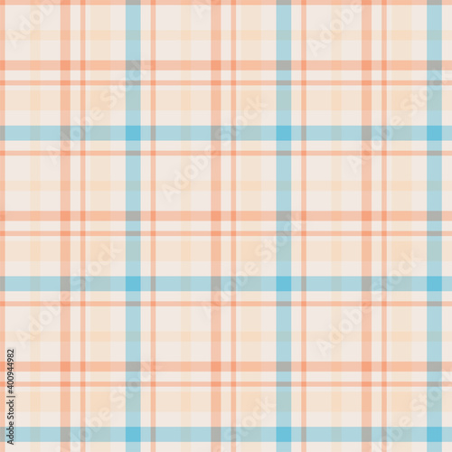 Plaid seamless pattern. Vector background of textile ornament. Flat fabric design.