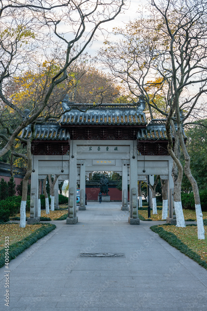 King Qian’s temple, the historic landmark in Hangzhou, China. King Qian’s temple, the historic landmark in Hangzhou, China.