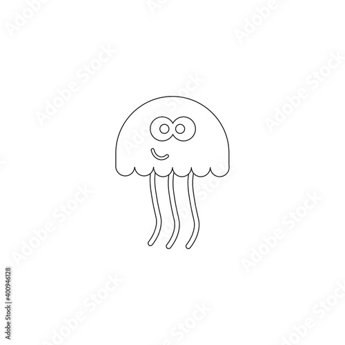 sympathetic jellyfish icon on white background