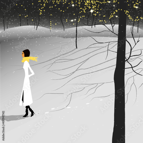 winter evening walk