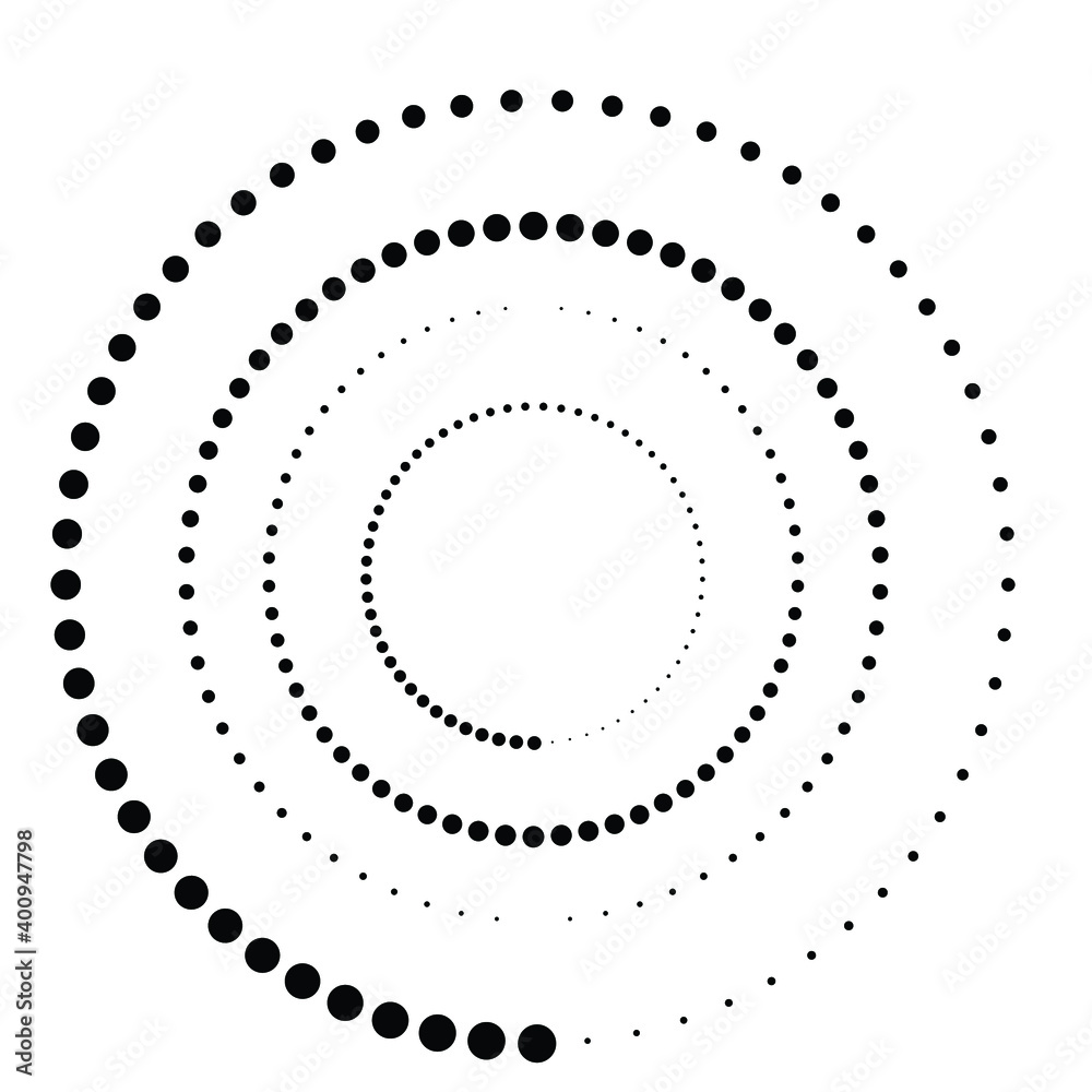 Halftone dots in circle form. round logo . vector dotted frame . design element