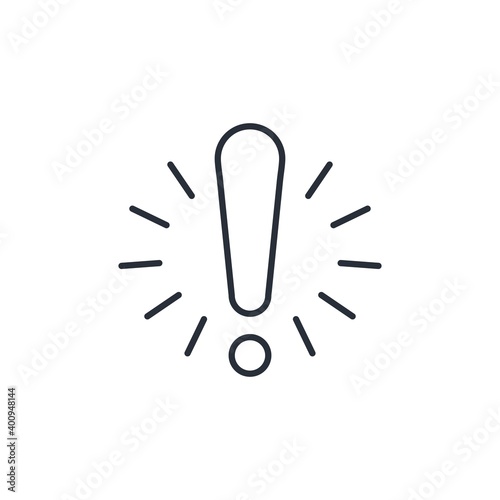 Exclamation mark. Signal attention. Vector linear icon on white background.