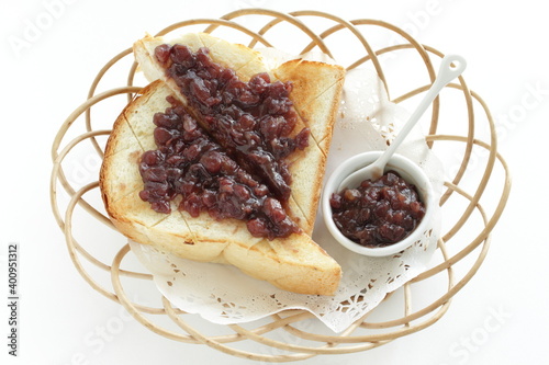 Japanese food, red bean paste on toasted for Nagoya prefecture regional cafe food photo