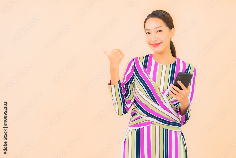 Portrait beautiful young asian woman use smart mobile phone Portrait beautiful young asian woman use smart mobile phone