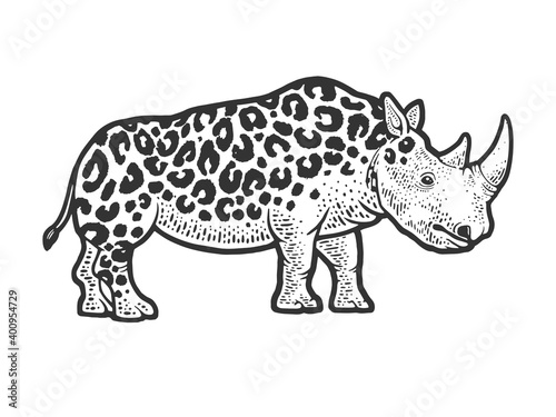 fictional animal rhinoceros leopard sketch raster © Oleksandr Pokusai