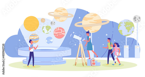 Children Visiting Innovation Educative Planetarium