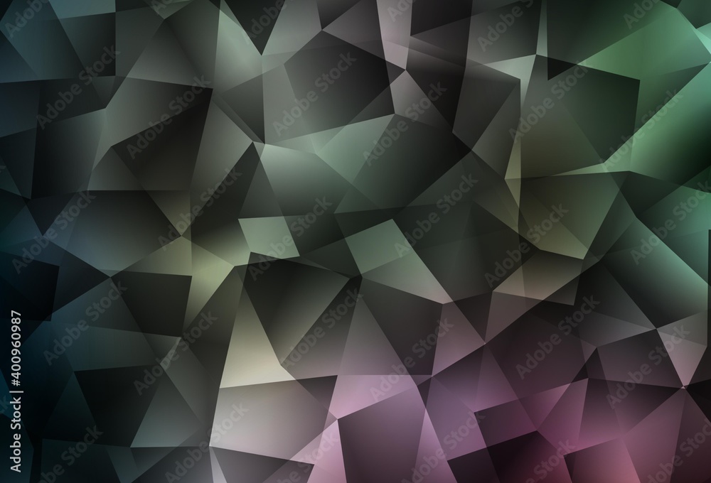 Fototapeta premium Dark Pink, Green vector low poly layout.