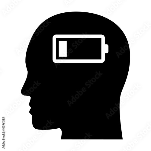 Emotionally drained, mentally drained or emotional exhaustion flat vector icon for mental health apps and websites