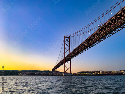 Sailing on river Tagus (Tejo), Lisbon, Portugal