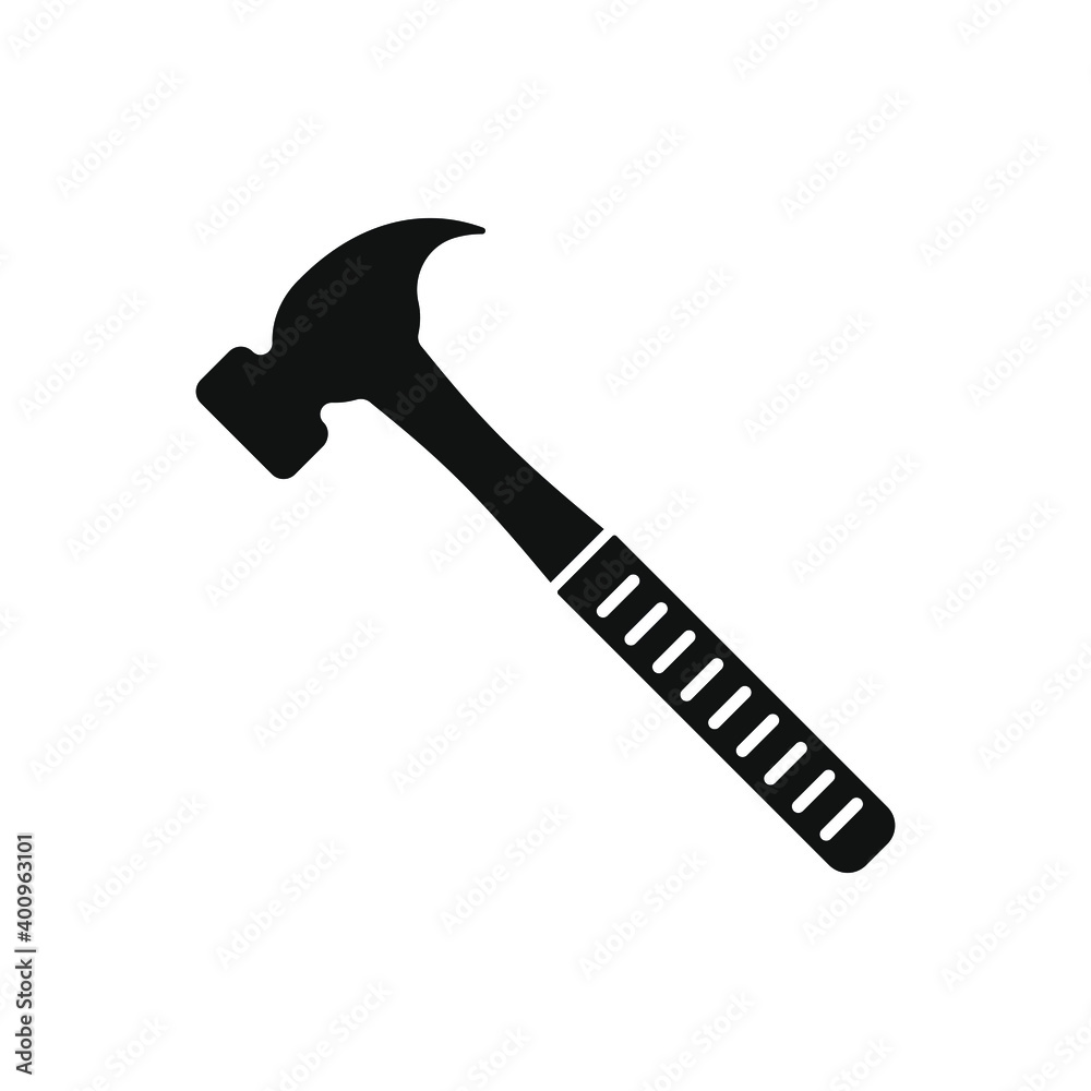 Hammer icon flat style isolated on white background. Vector illustration Hammer icon flat style isolated on white background. Vector illustration