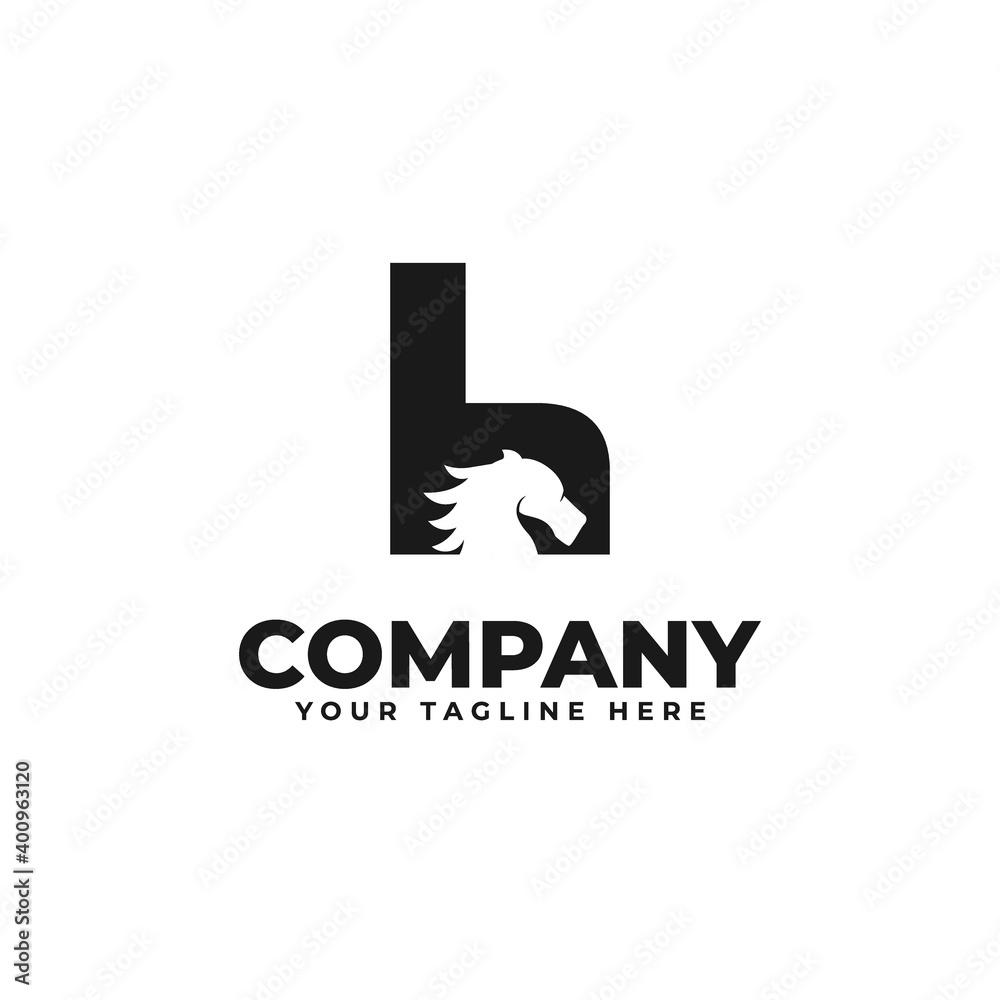 combination of H letter logo design and horse icon combination of H letter logo design and horse icon