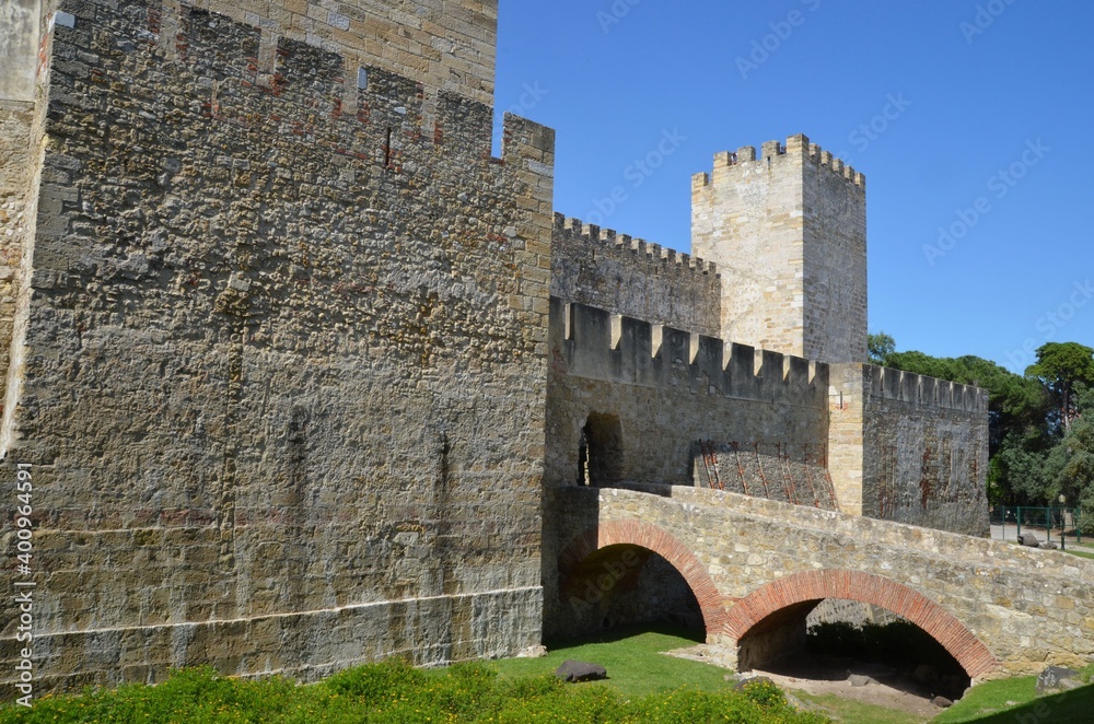 Le Castelo de São Jorge, le château St-Georges, Castel São Jorge. Lisboa, Lisbon, Lisbonne. Portugal, Europe