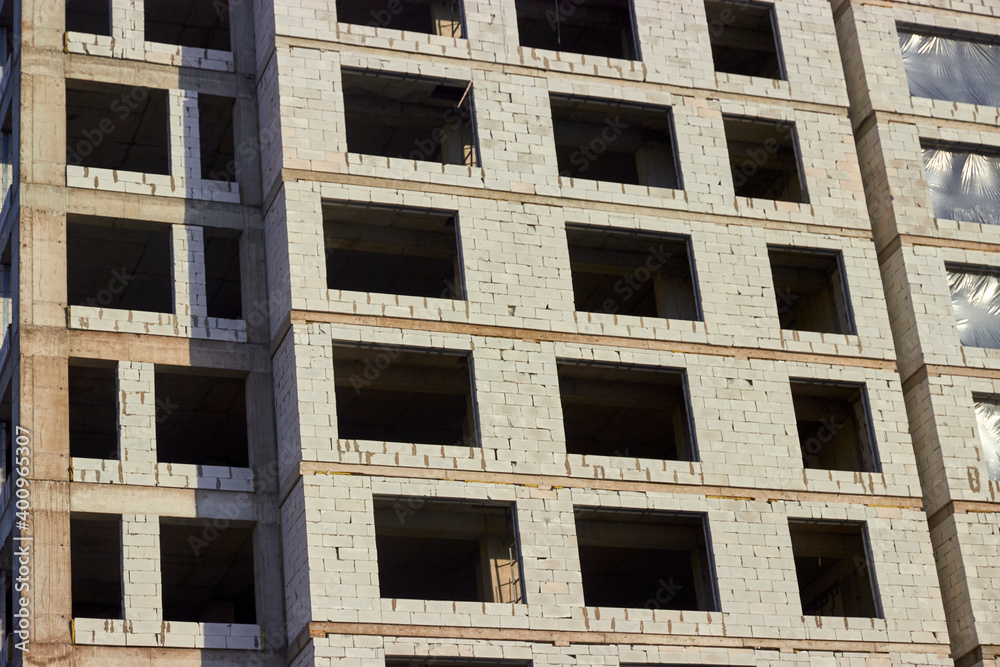 multi-story concrete house under construction with cellular concrete walls multi-story concrete house under construction with cellular concrete walls