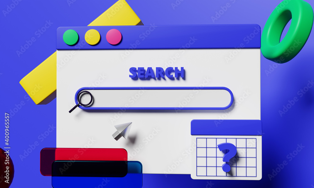 3d website search bar with abstract geometry on blue background Premium photo 3d website search bar with abstract geometry on blue background Premium photo