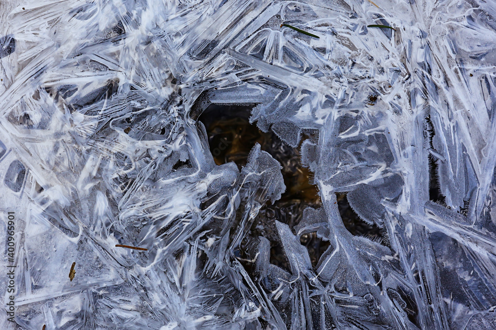 texture ice cracks, white ice crystals, winter frost background texture ice cracks, white ice crystals, winter frost background