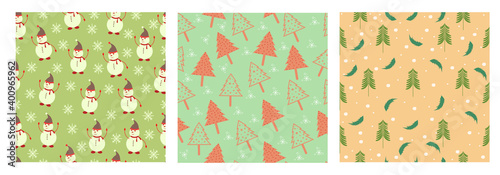 vector illustration of Merry Christmas and Happy New Year seasonal greetings holidays seamless repeatable pattern background for printing and gift wrapping